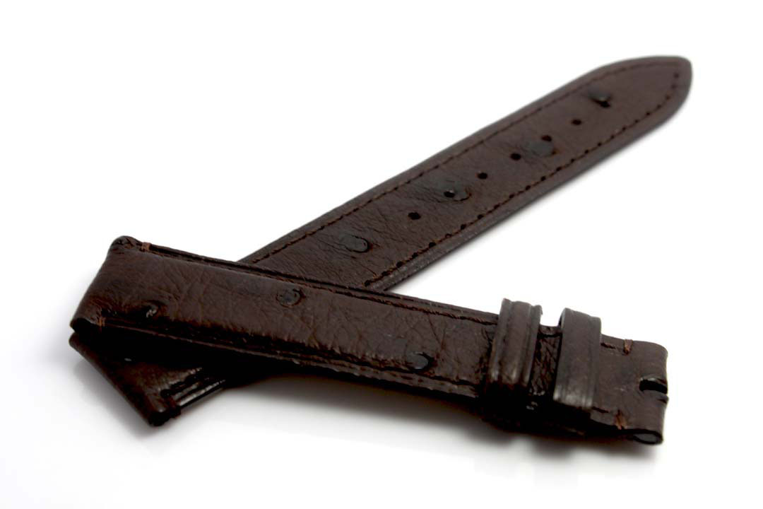 Brown Africa Ostrish leather watch bracelet